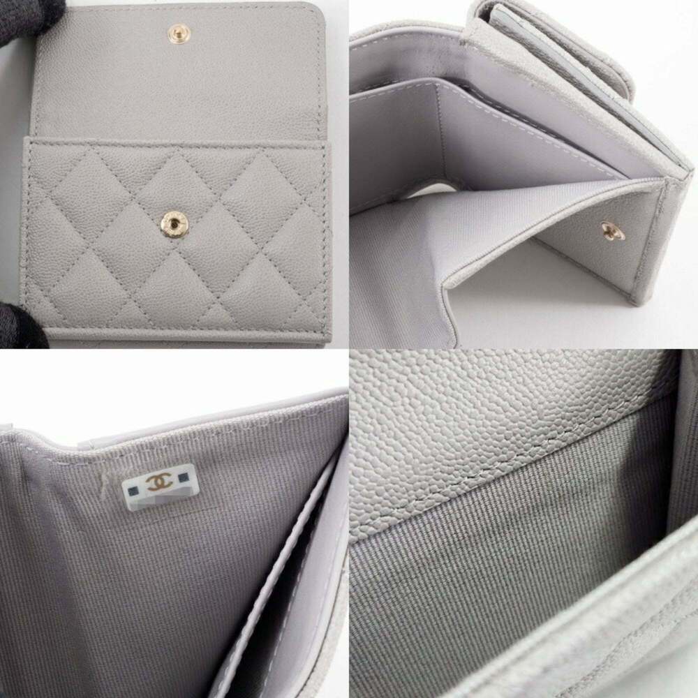 CHANEL Gray Caviar Leather Wallet - Picture 15 of 16